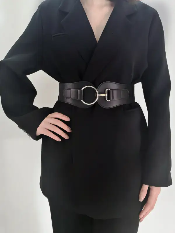 Classic PU Elastic Wide Belt