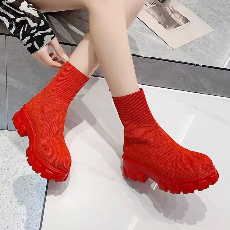 Round Toe Block Heel Boots