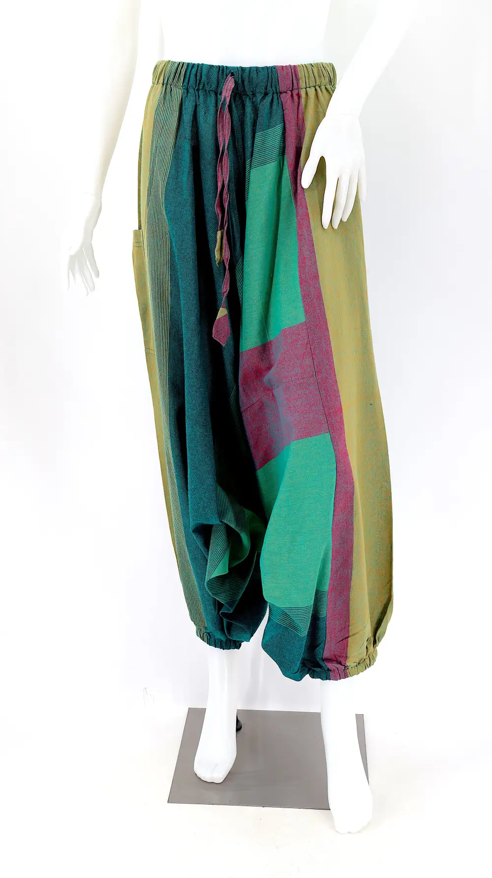 Women's Textured Harem Patchwork Drawstring Pants