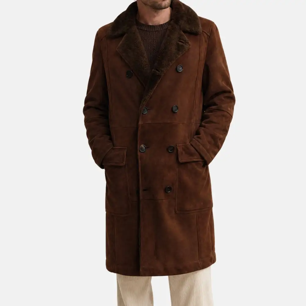 Classic Refined Double Breasted Shearling Coat
