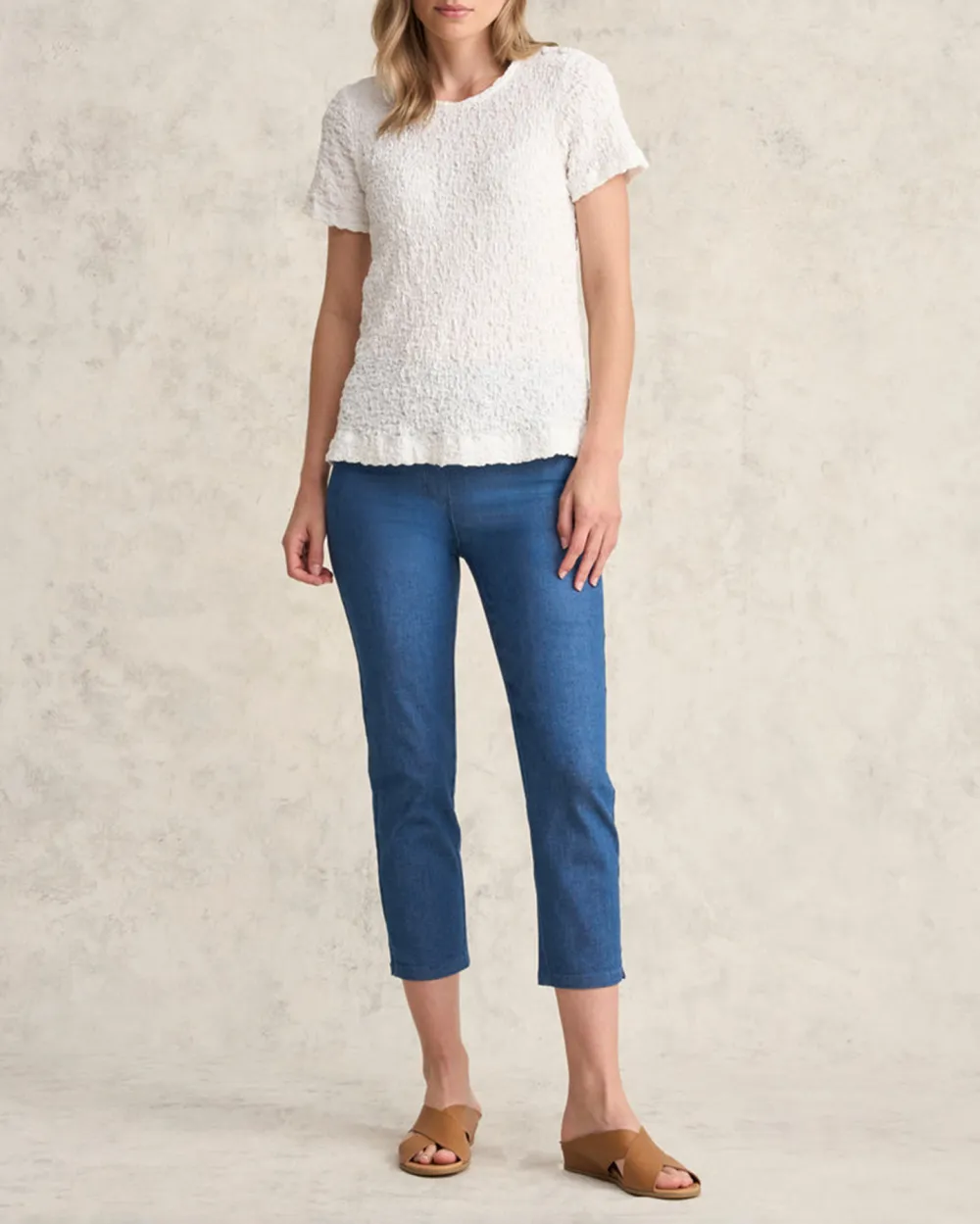 Crinkle Cotton T-Shirt
