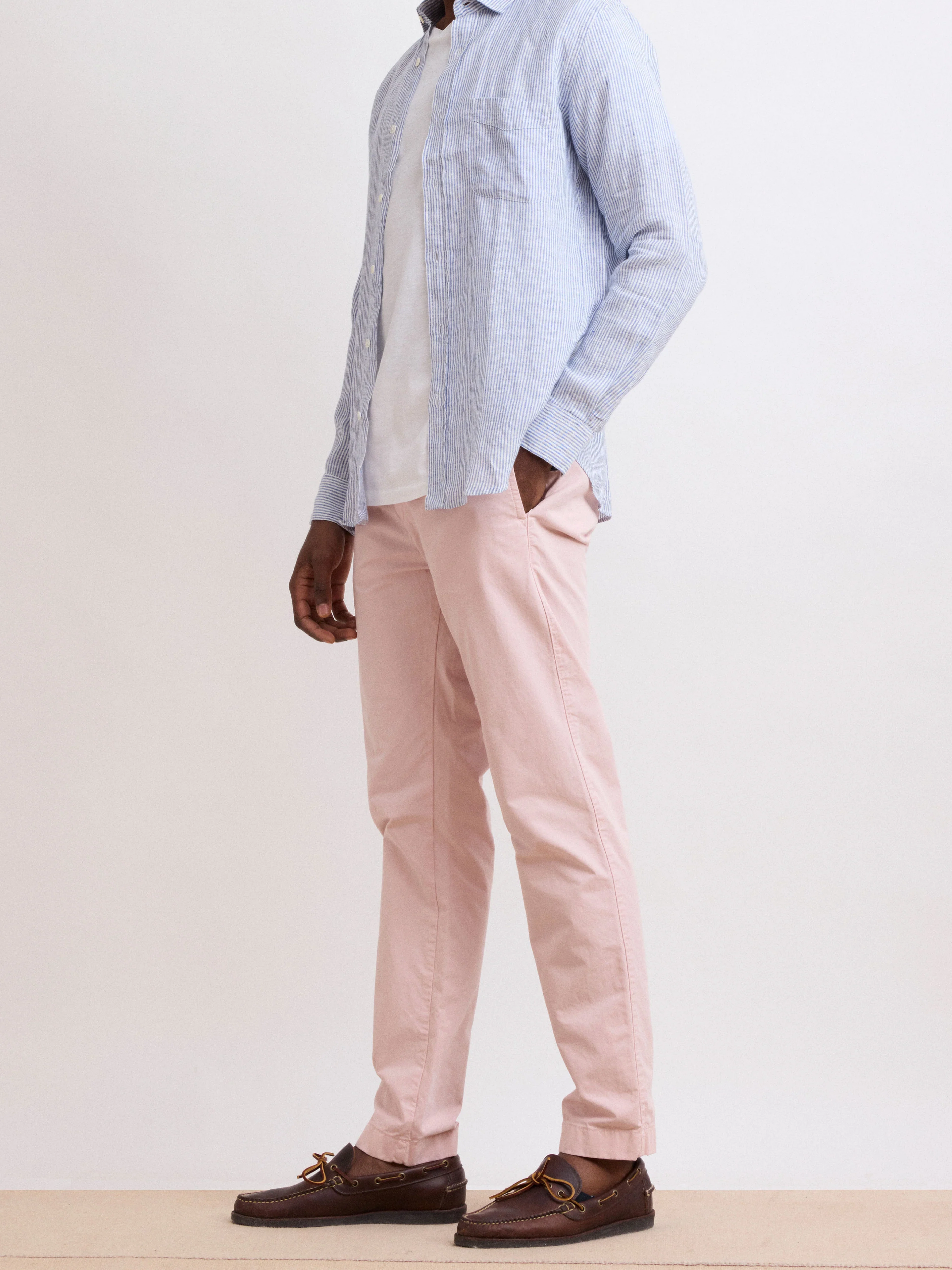 Men's Casual Style Faded Pink Pants