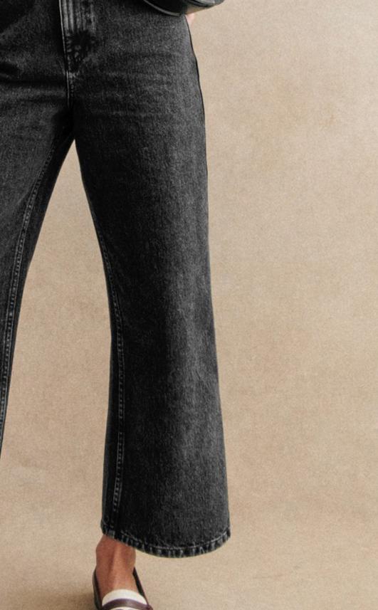 Loose Flared Cropped Trousers