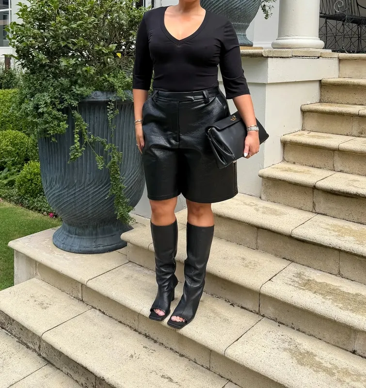 Faux Leather Bermuda Shorts
