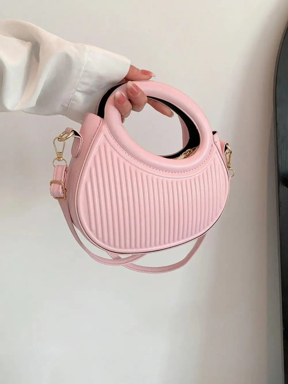 Circular Polyester Shoulder Bag Round Hard Body Chic