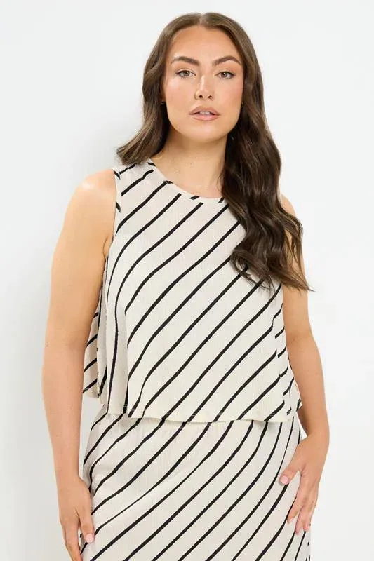 Cream Stripe Vest Top