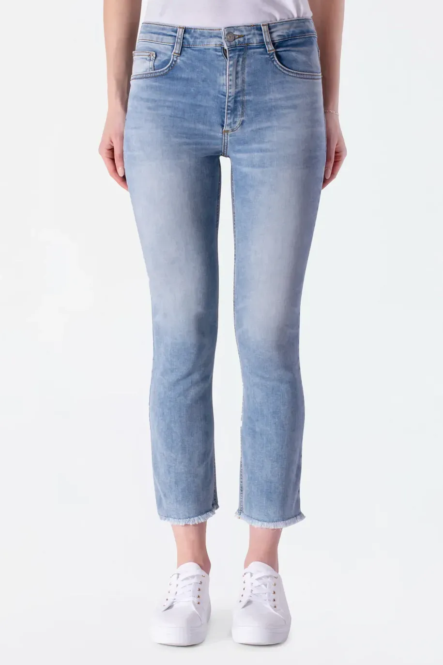 Ennio High Rise Cropped Flare Denim