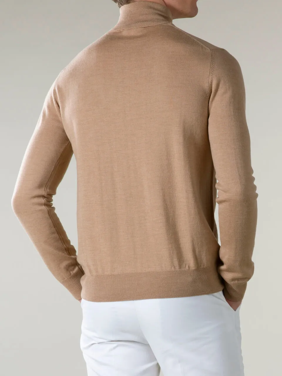Cashmere Merino Blend Turtleneck Slim Fit Knit Construction Construction Turtleneck Sweater