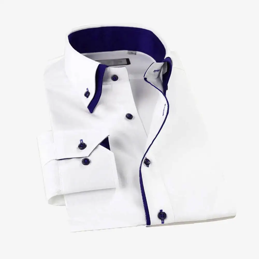Refined Long Sleeve Slim Fit Casual Dress Shirt