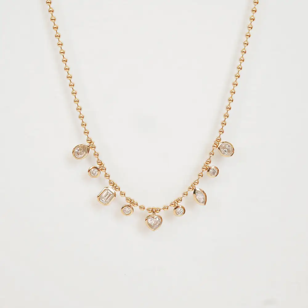 Diamond Emerald Marquise Necklace