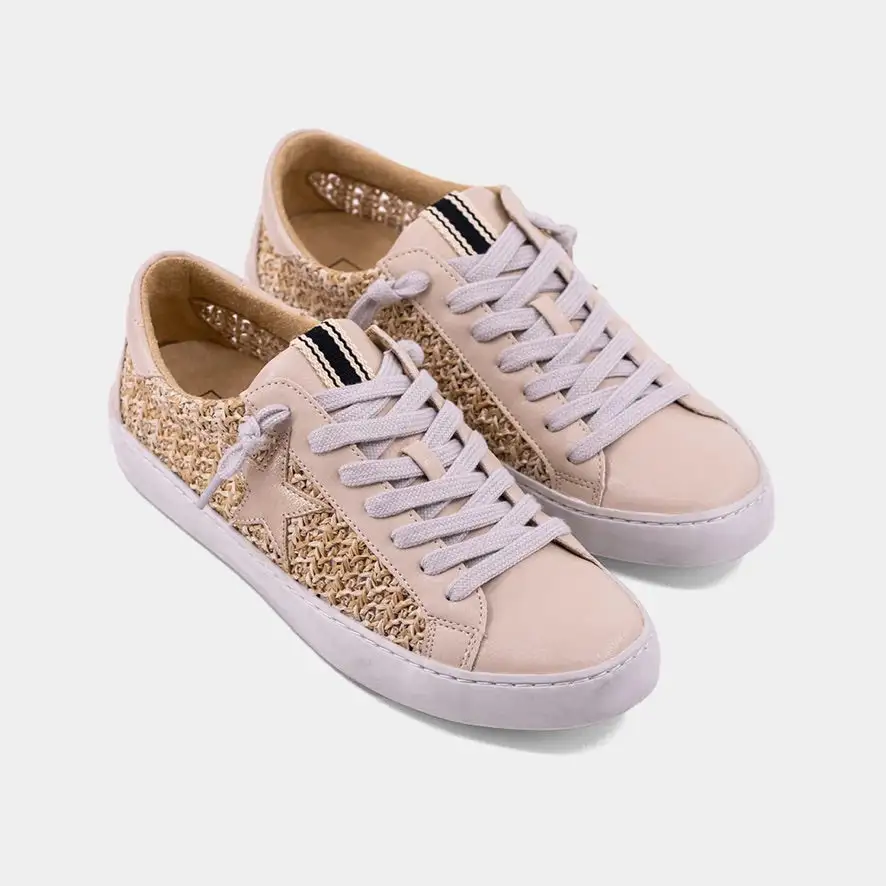 Woven Faux Leather Sneakers