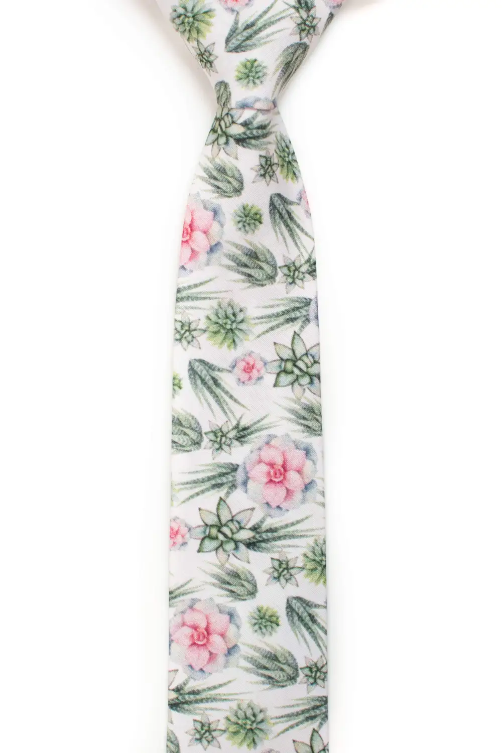 Heritage Succulent Botanical Pattern Necktie