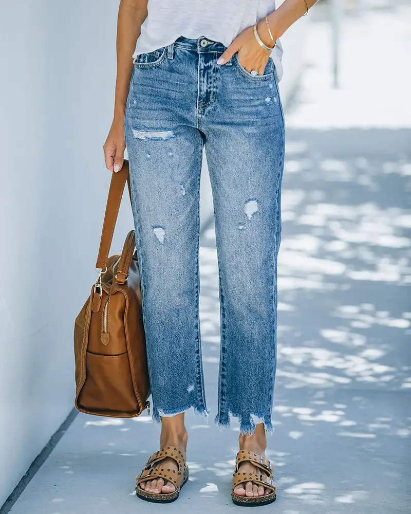Classic Button Detail Everyday Jeans
