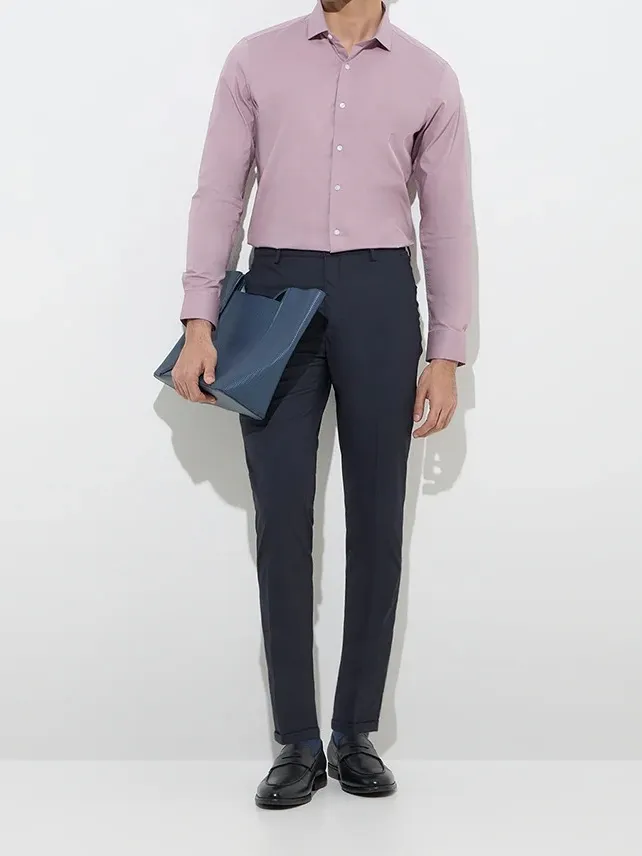 Mauve Formals Ultra-Slim Fit Cotton-Blend Man's Shirt