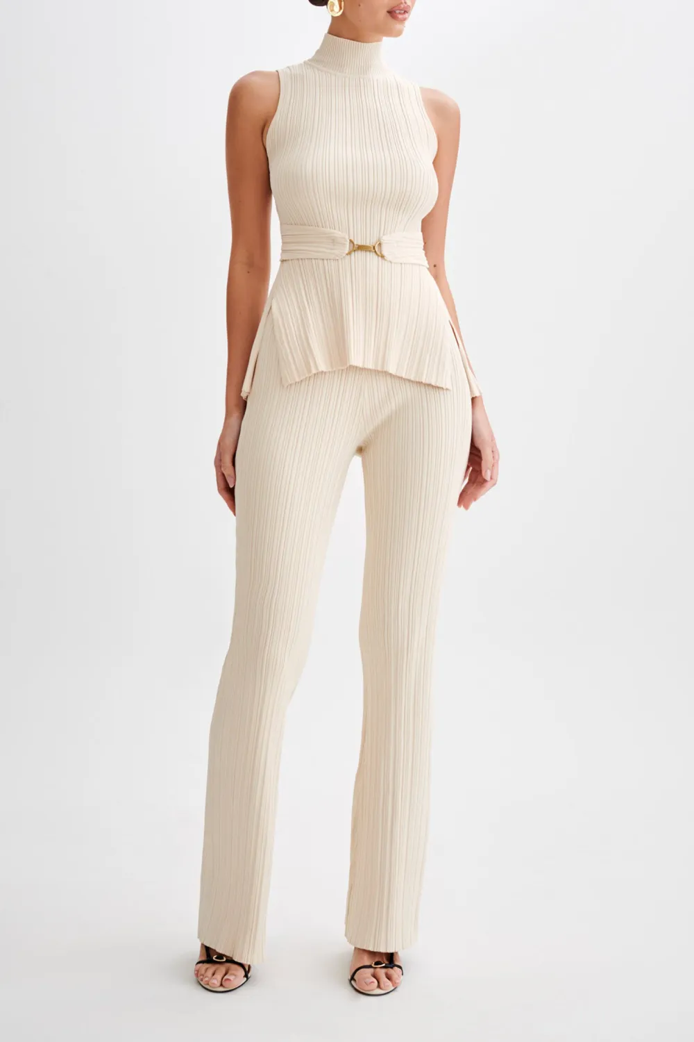 Straight Leg Rib Knit Pant