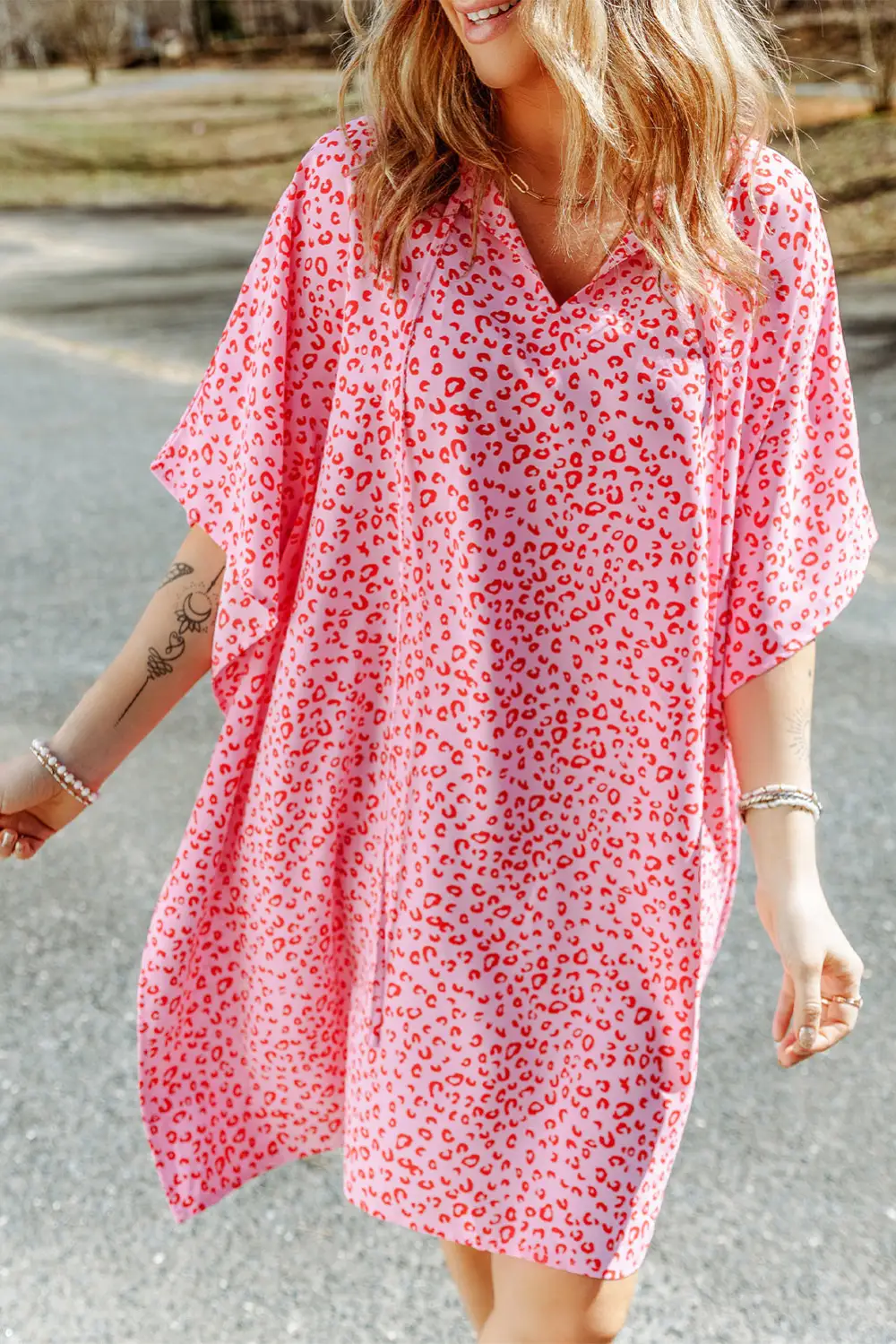 Short Sleeve Shift Mini Dress