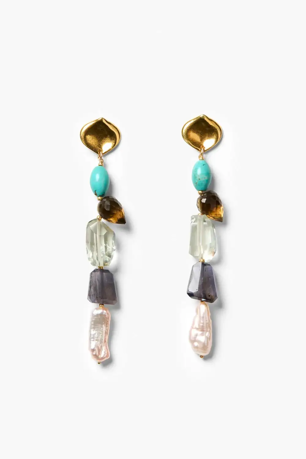 Pearl Gemstone Drop Earrings