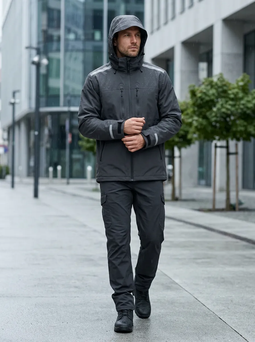 Men's Reflective Hooded Waterproof Jacket
