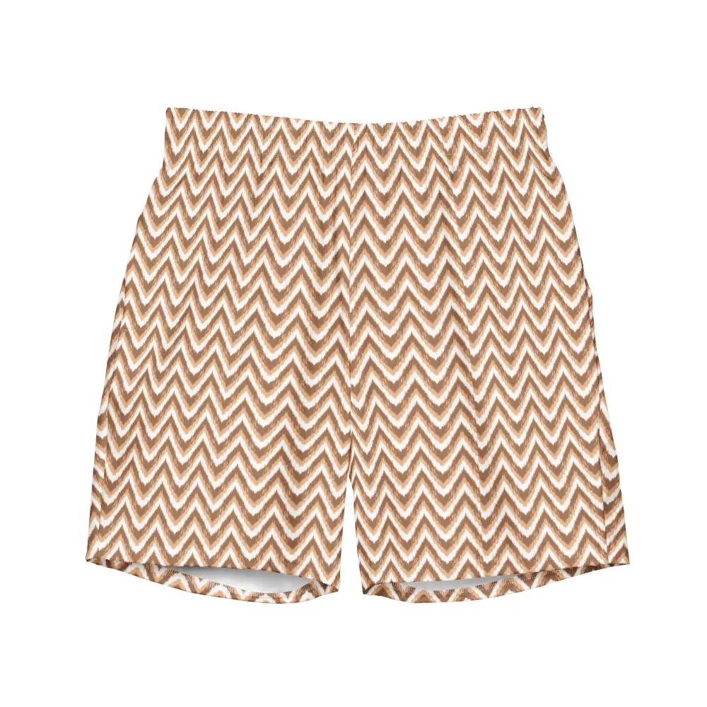 Quick Dry Zigzag Print Swim Trunks