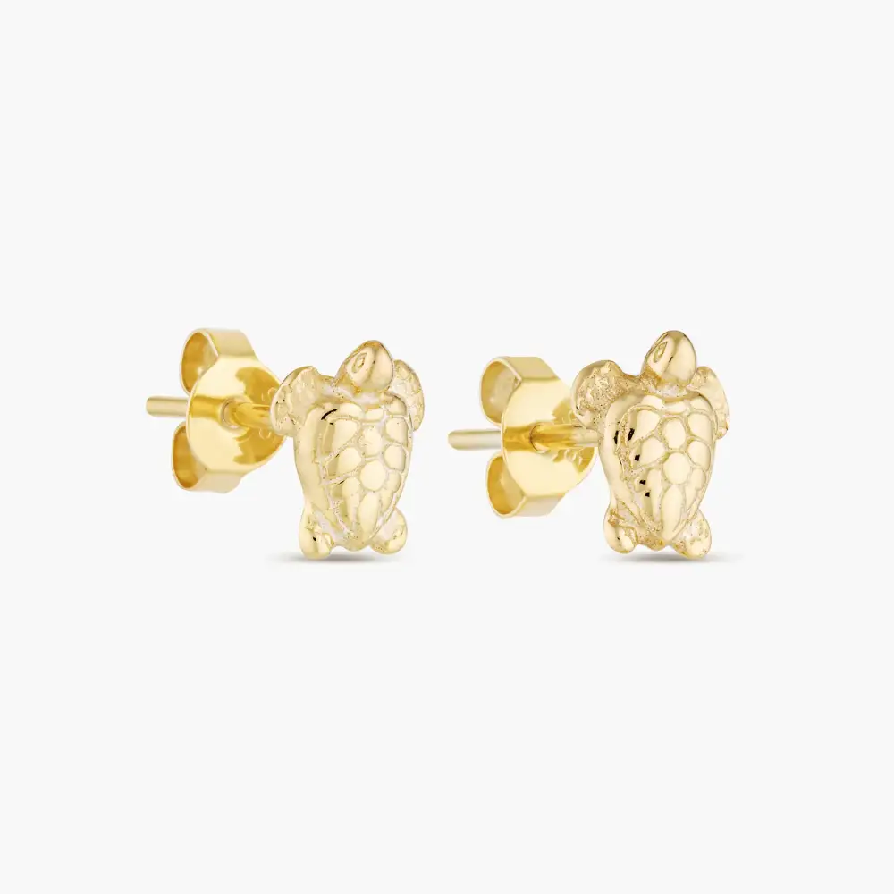 Sea Gold Plated Stud Earrings