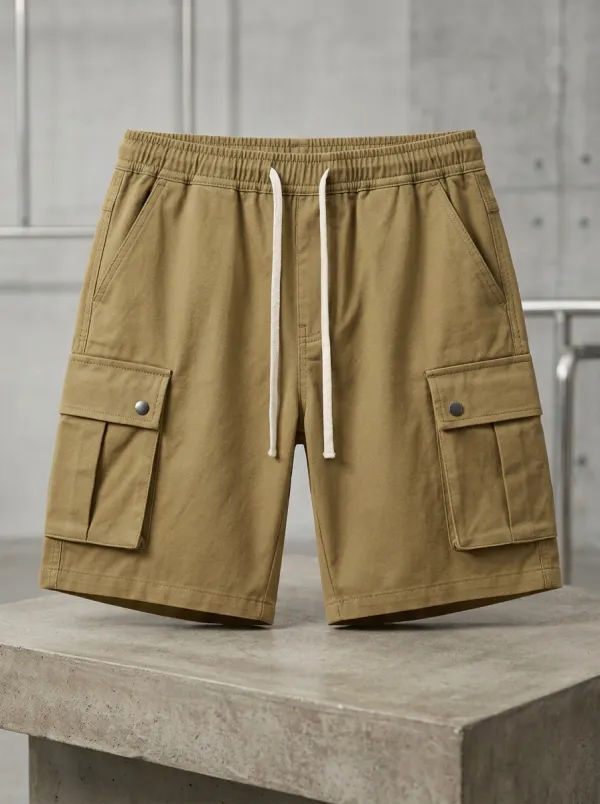 Versatile Pocketed Drawstring Utility Cargo Shorts