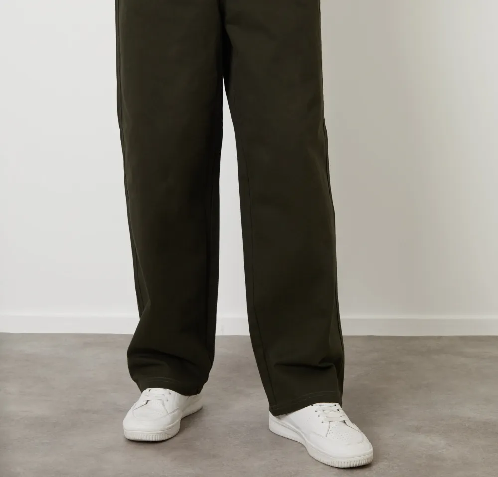 Men's Forest Green Baggy-Fit 5 Pocket Chino Pants