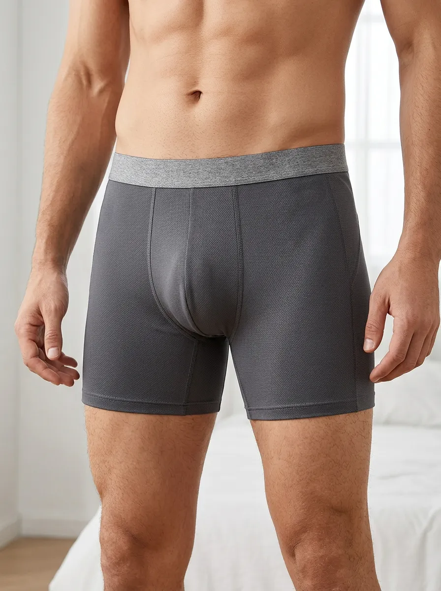 Core Textured Performance Athletic Modern Look Men's Boxer Briefs