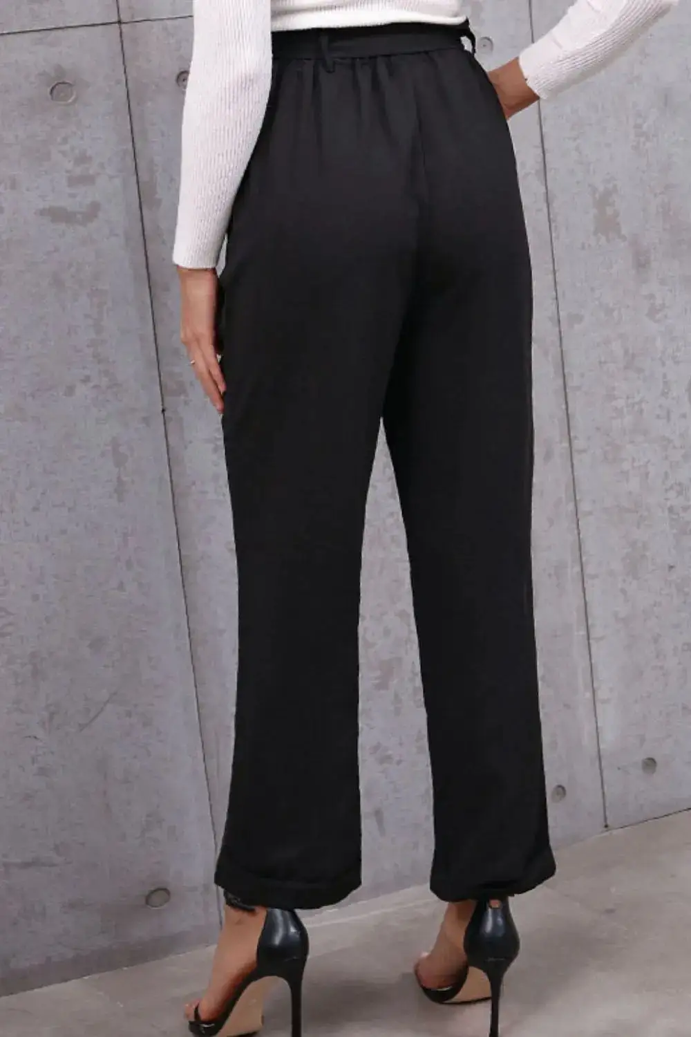 Paperbag Waist Pocketed Casual Everyday Pants