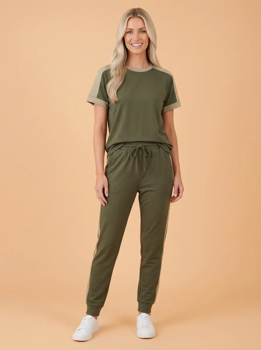 Women's Relaxed-Fit Crewneck T-Shirt and Joggers Set