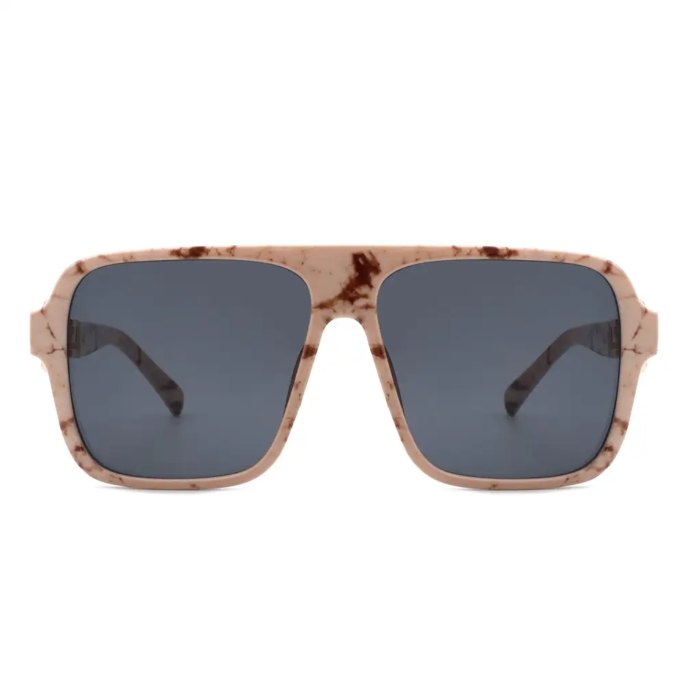 Matte Square Flat Top Frame Sunglasses