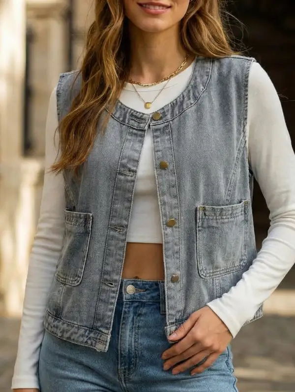 Denim Vest Sleeveless Tank Top