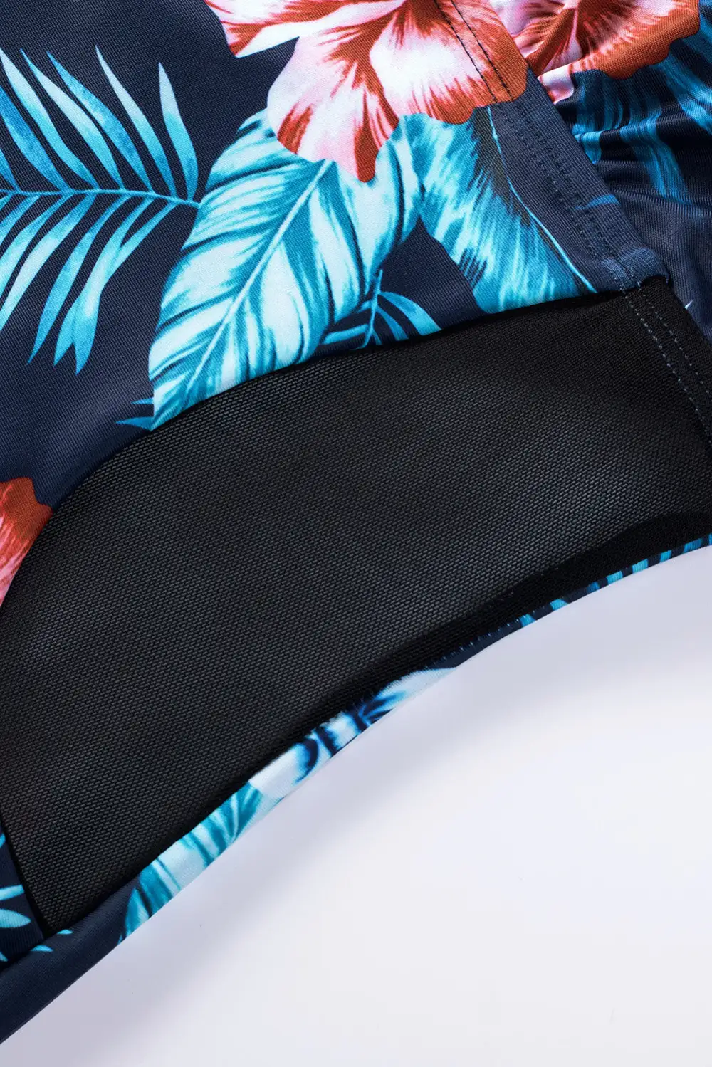 Mesh Accent Floral One-piece Swimwear