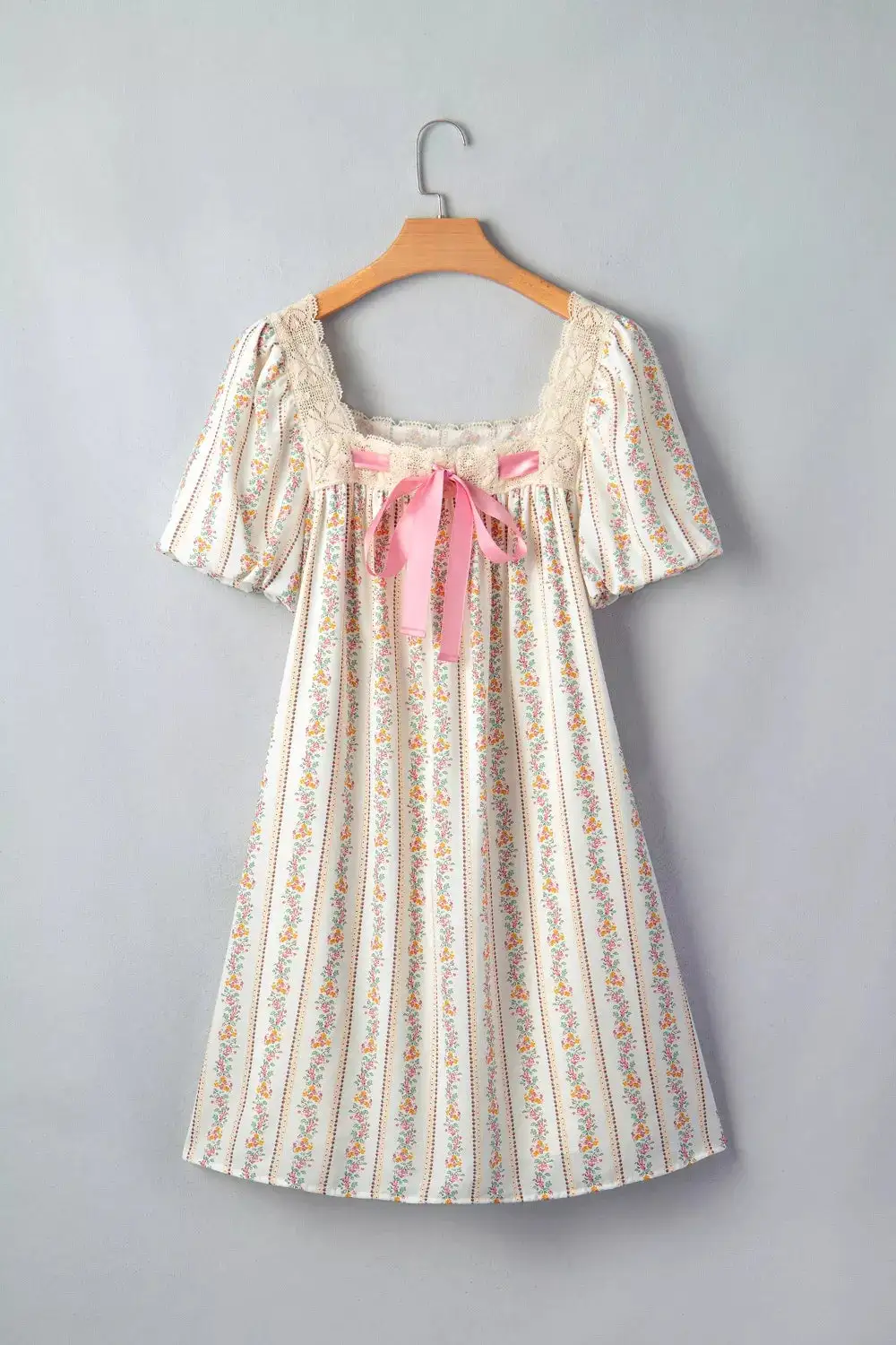 Comfort Fit Floral Printed Ribbed Mini Dress