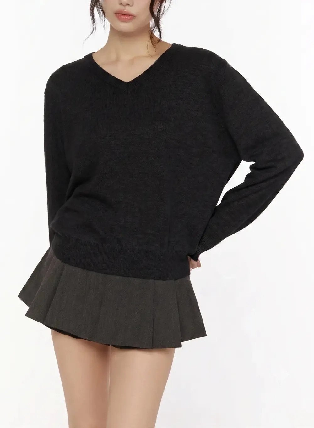 V-Neck Knit Sweater
