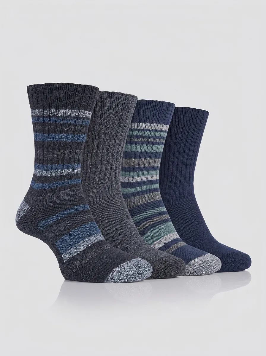 Relaxed Men's Four-Pair Long Socks