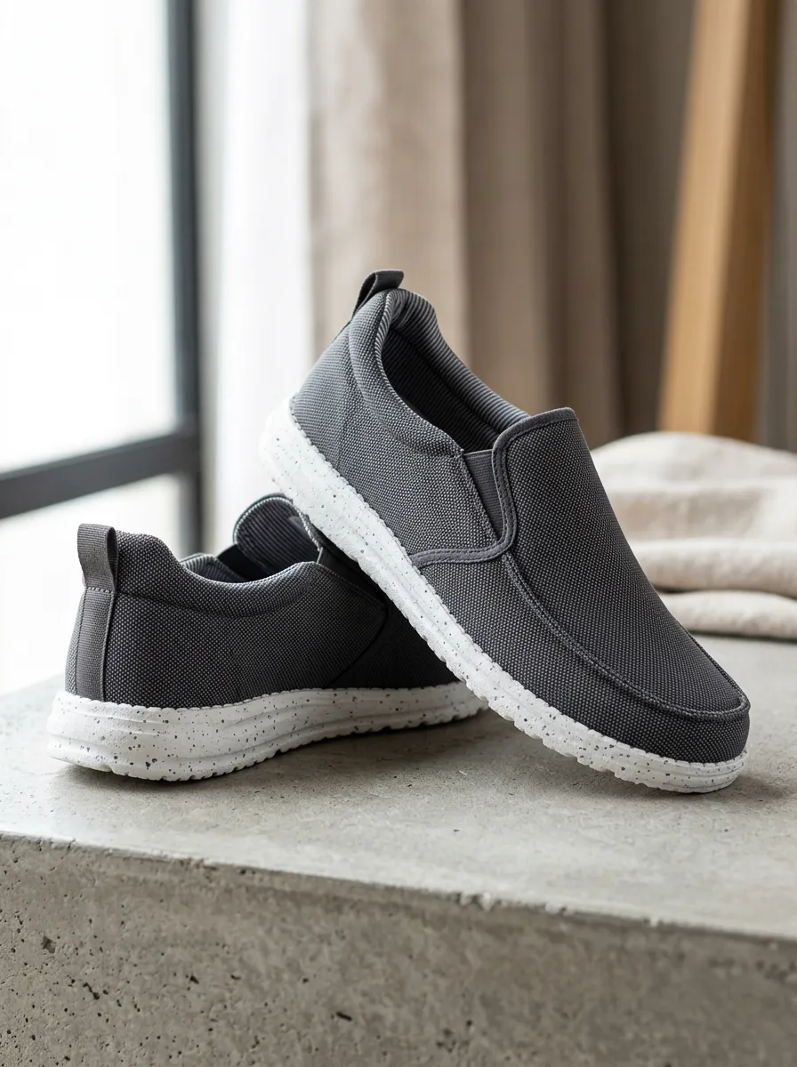Outdoor-Inspired Graphic Silhouette Men's Stretch Canvas Shoes