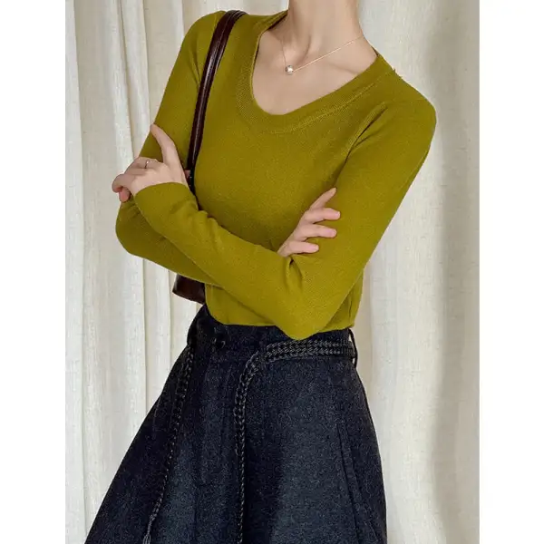 Slim Fit Round Neck Pullover Sweater