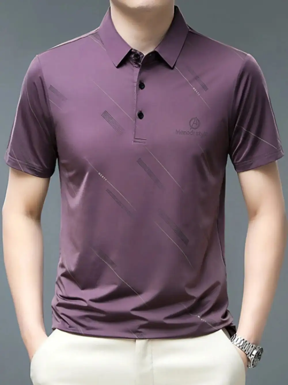 Washed Short Sleeve Collared Polo Shirt