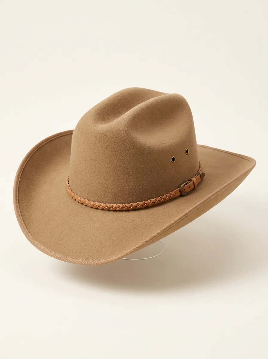 Refined Western Earth Tone Hat with Leather Band