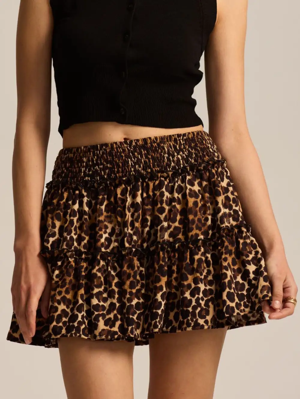 Elastic Waist Midi Skirt