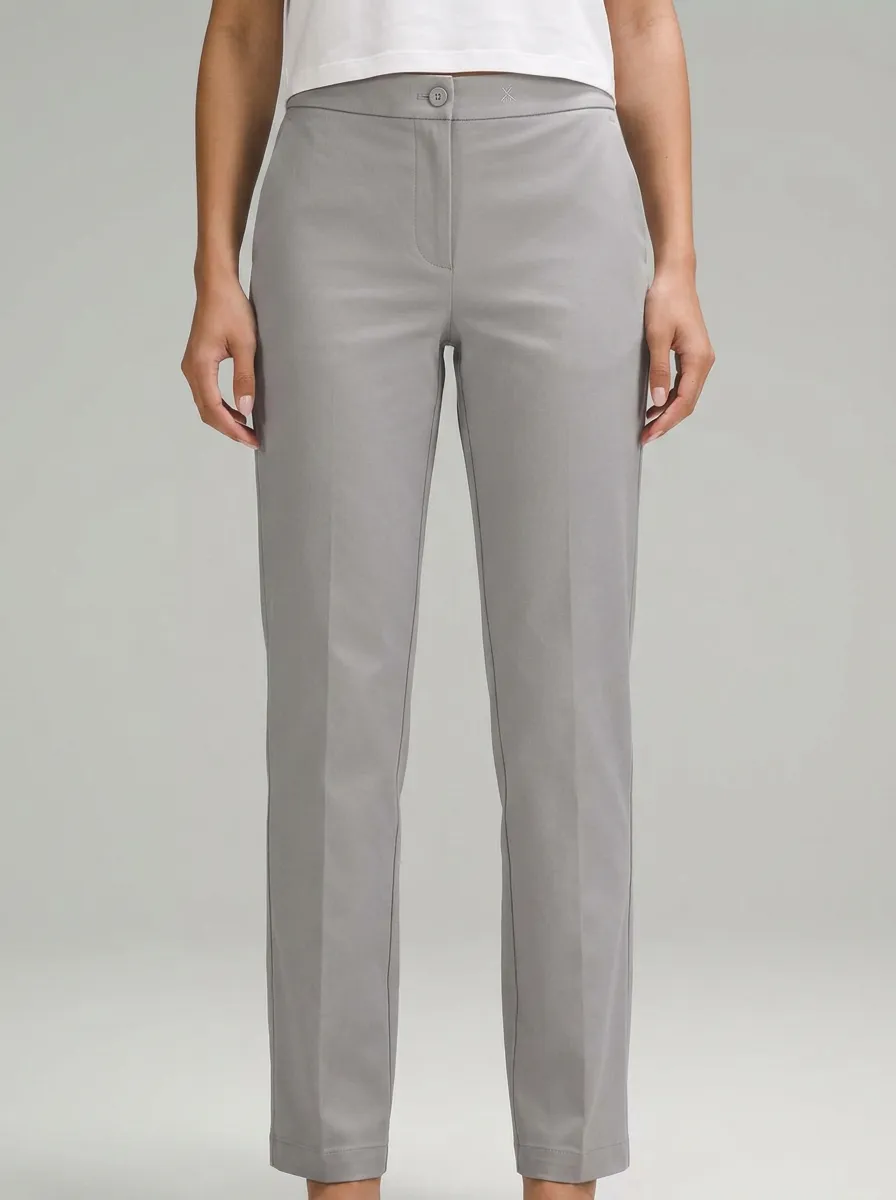 Women's Refined Comfort Minimalist Design Mid Rise Straight Leg Pants