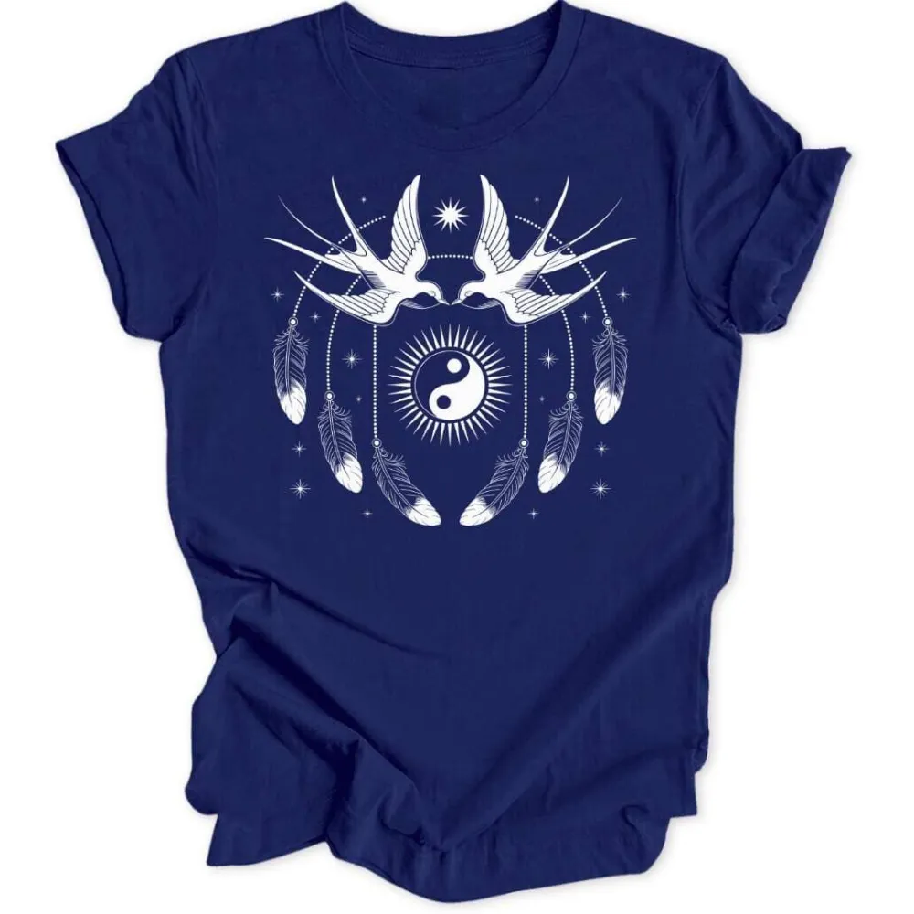 Ying Yang Swallows Unisex T-Shirt