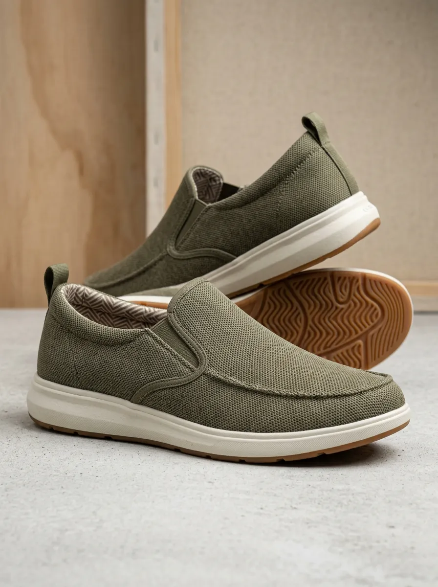 Versatile Minimalist Graphic Sport Look Men's Stretch Canvas Shoes