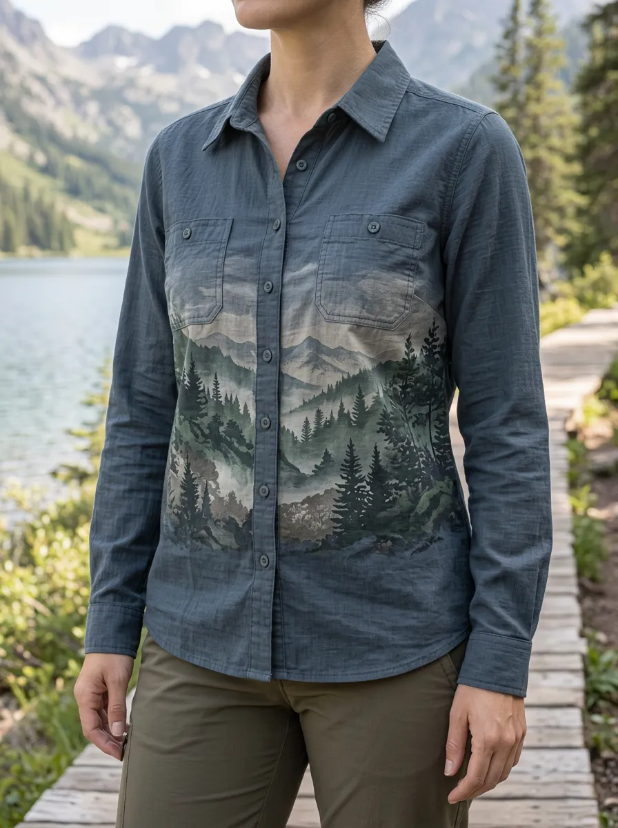 Women's Mountain Nature Hiking Lover Mountain Forest Shirt