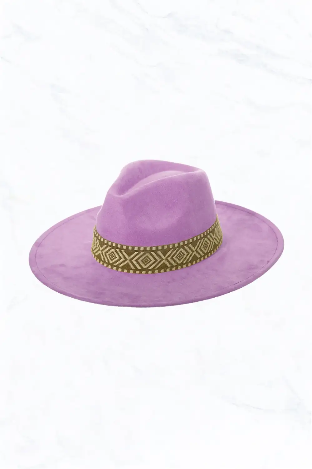 Suede Large Eaves Peach Top Fedora Hat