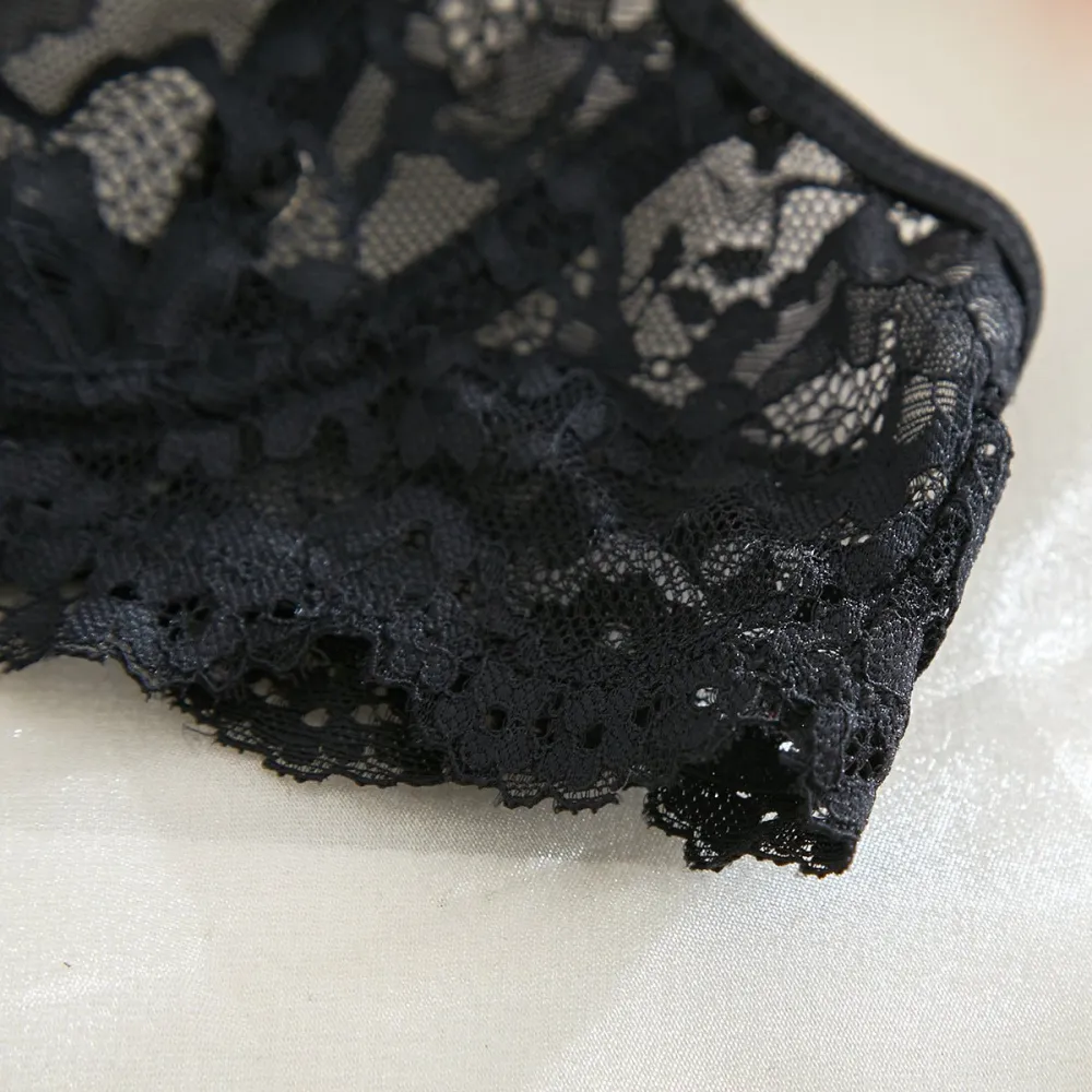 Sheer Lace Suspender Bra And Panty Set