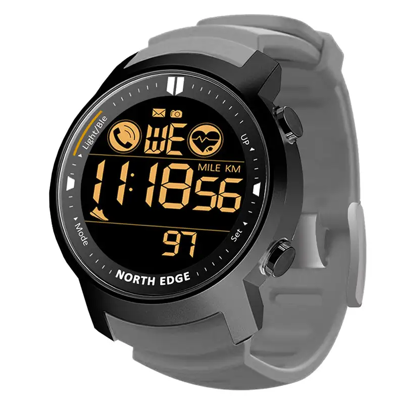North Edge Black digital smart watch waterproof LAKER