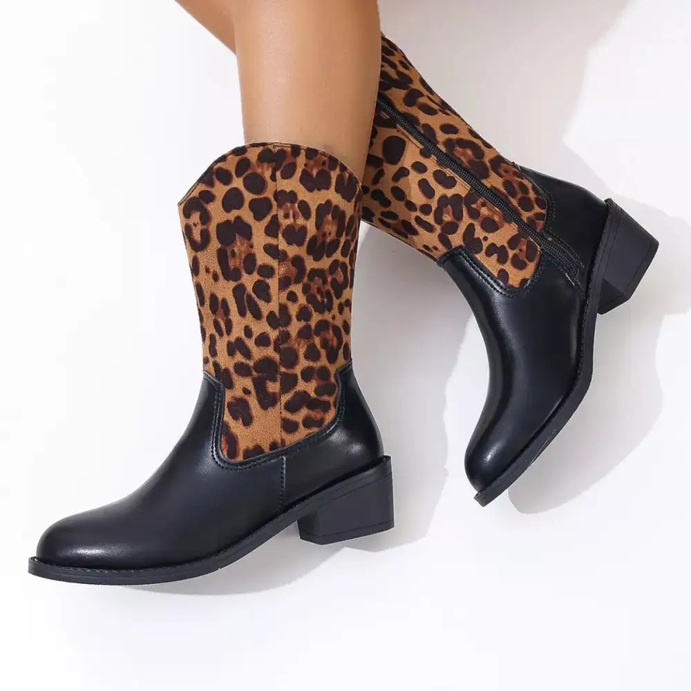 Relaxed Pointed Toe Block Heel Boots