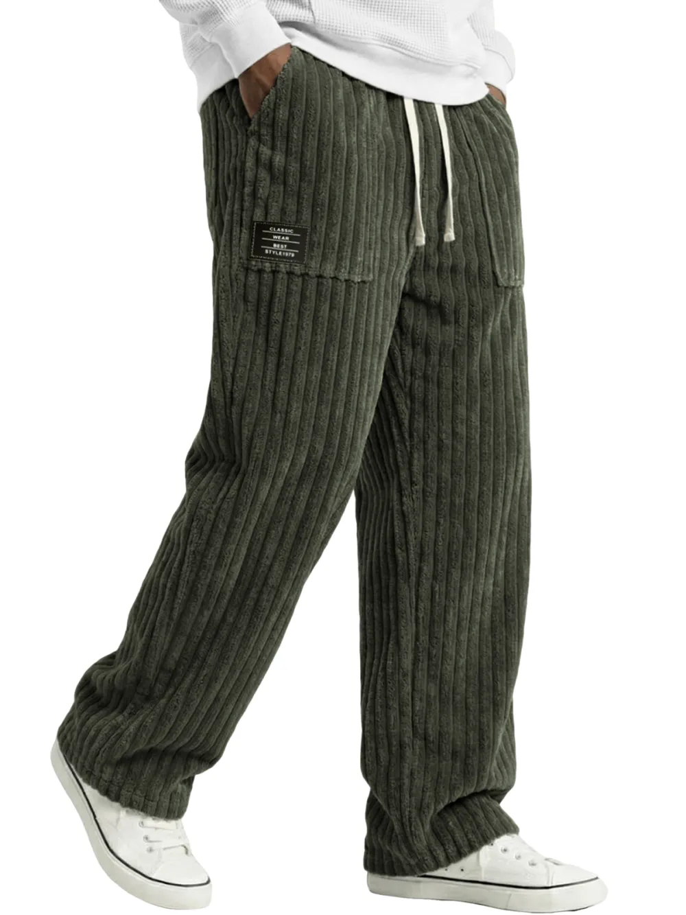 Corduroy Pocket Seamed Pants