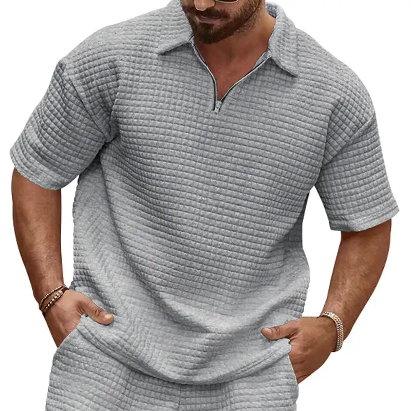 Relaxed Zip Front Polo Shirt